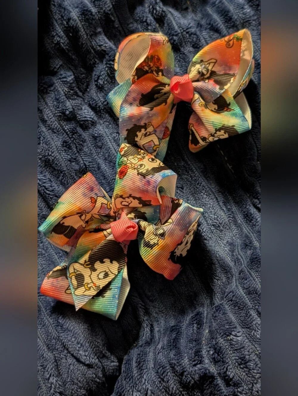 Rainbow Betty Boop Hair Bows - Set of 2